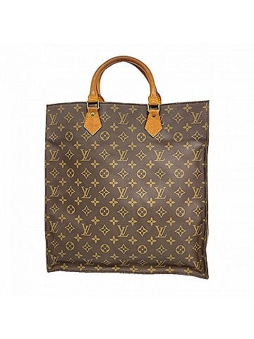 Louis Vuitton Louis Vuitton Monogram Sac Plat Tote Bag M51140 Brown Women's (view 1)