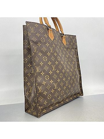 Louis Vuitton Louis Vuitton Monogram Sac Plat Tote Bag M51140 Brown Women's (view 2)