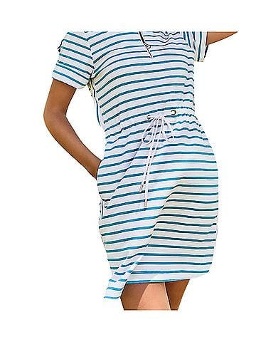 Tommy Bahama JOVANNA STRIPE ZIP FRONT DRESS Casual Dress (view 1)