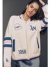 Anthropologie 100% Cotton White Blue Pink Jacket Size S - photo 3