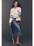 Anthropologie 100% Cotton White Blue Pink Jacket Size S - photo 4
