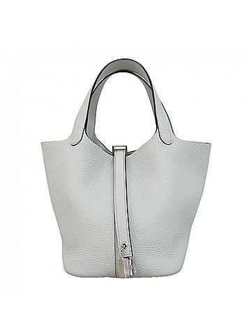 Hermès Hermes Picotin Lock PM handbag, Taurillon Clemence leather, pale blue, W stamp, women's, P2998889 (view 1)