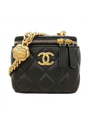Chanel Chanel Matelassé Chain Shoulder Bag, Lambskin, Black, Women's OP005570 (view 1)