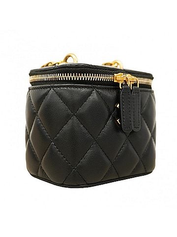 Chanel Chanel Matelassé Chain Shoulder Bag, Lambskin, Black, Women's OP005570 (view 2)