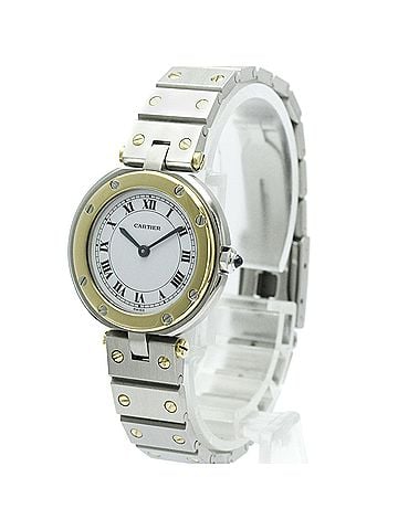 Cartier CARTIER Santos Round 18K Gold Steel Quartz Ladies Watch Polished (view 2)