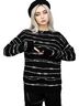 Disturbia Graphic Black White Pullover Sweater Size L - photo 1
