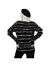 Disturbia Graphic Black White Pullover Sweater Size L - photo 2