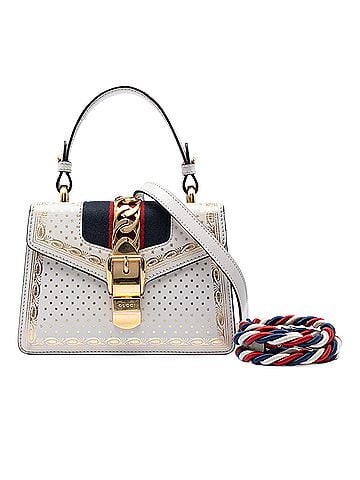 Gucci Mini Calfskin Web Star Print Sylvie Satchel (view 1)