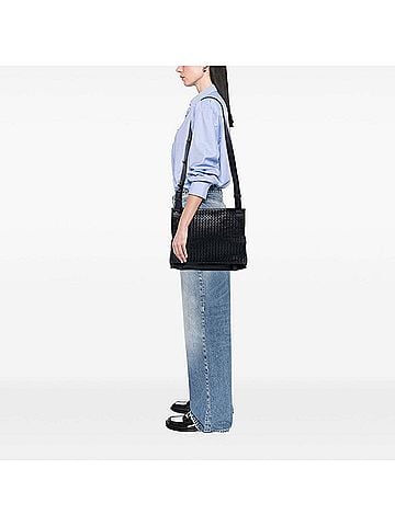 Bottega Veneta Intrecciato Trimmed Nappa Messenger Bag (view 2)
