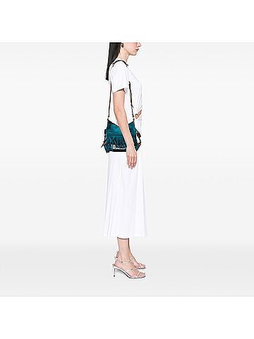 Burberry Small Mega Check Canvas and Suede Fringe Belgrove Bucket Bag (view 2)