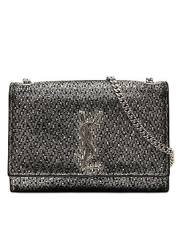 Saint Laurent Small Metallic Chevron Calfskin Monogram Kate Crossbody (view 1)
