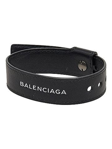 Balenciaga Balenciaga PARTY bracelet, black leather, men's. (view 1)
