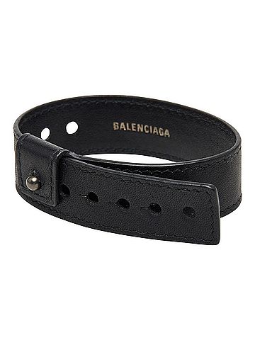 Balenciaga Balenciaga PARTY bracelet, black leather, men's. (view 2)