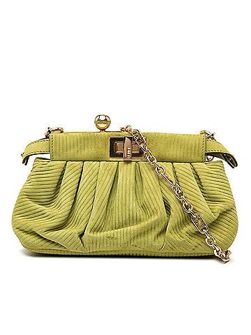 Fendi Fendi Peekaboo Click Chain Shoulder Bag 8BP118 Green Suede Women's FENDI (view 1)