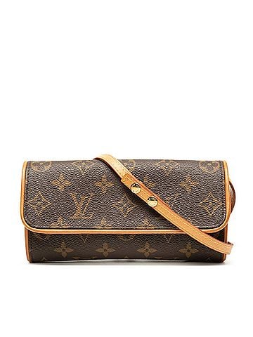 Louis Vuitton Louis Vuitton Monogram Pochette Twin PM Crossbody Mini Shoulder Bag M51854 Brown Leather Women's LOUIS VUITTON (view 1)
