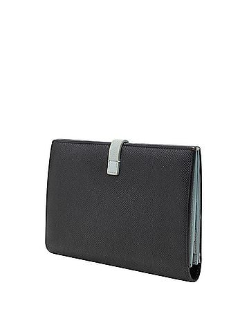 Céline Celine Large Strap Wallet, Bi-fold Long Black/Blue Leather, Women's CELINE (view 2)