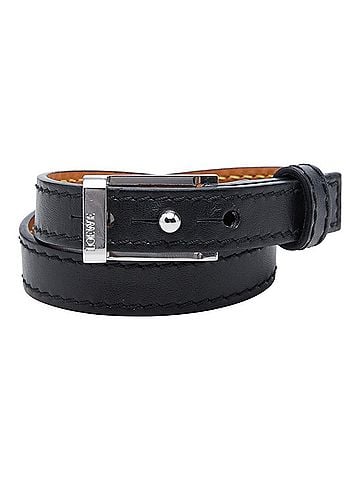 Loewe Loewe Double Strand Belt Bracelet, Black Leather, Women's (view 1)