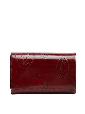 Cartier Cartier Happy Birthday Long Wallet, Wine Red/Bordeaux Patent Leather, Women's. (view 1)