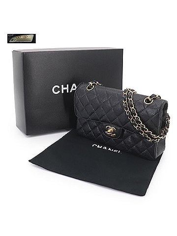 Chanel Chanel Matelasse 23 Chain Shoulder Handbag, Caviar Leather, Black, A01113, Gold Hardware (view 2)