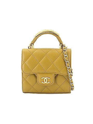 Chanel Chanel Matelasse Mini Chain Shoulder Handbag, Lambskin, Green, Gold Hardware (view 1)