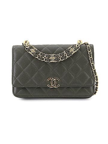 Chanel Chanel Matelassé Chain Wallet, Long Leather, Green, AP3019, Gold Hardware (view 1)