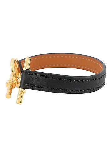 Hermès Hermes Croisière Bracelet, Black Swift Leather, W Stamp, Size T3. (HERMES, Black, Hermes, HERMES BRACELET) (view 2)