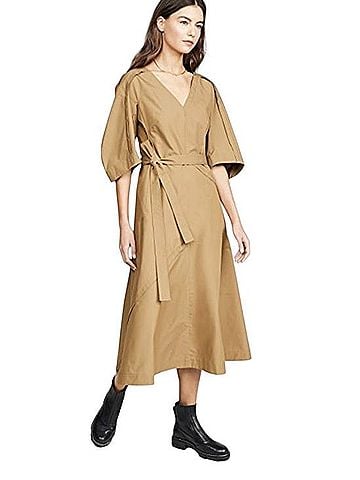 3.1 Phillip Lim Balloon-sleeve Cotton-blend Midi Dress Casual Dress (view 1)