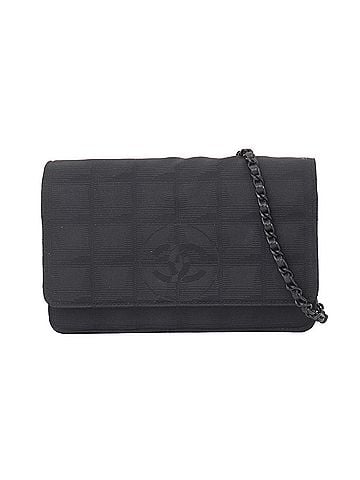 Chanel Chanel New Travel Line Chain Wallet, Long Nylon Jacquard Leather, Black, A15772 (view 1)