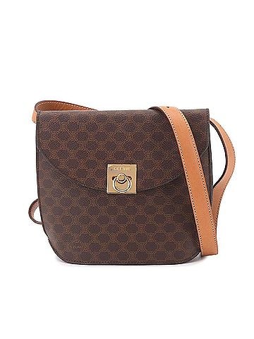 Céline Celine Macadam Shoulder Handbag, Leather, Brown, Gold Hardware (view 1)