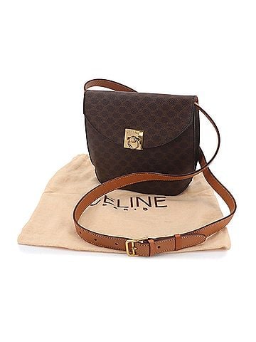 Céline Celine Macadam Shoulder Handbag, Leather, Brown, Gold Hardware (view 2)