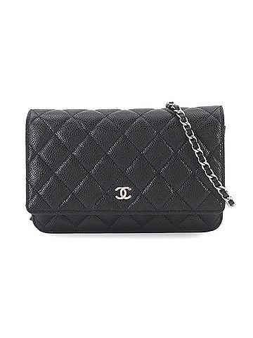 Chanel Chanel Matelassé Classic Chain Wallet, Long Caviar Leather, Black, AP0250, Silver Hardware. (view 1)