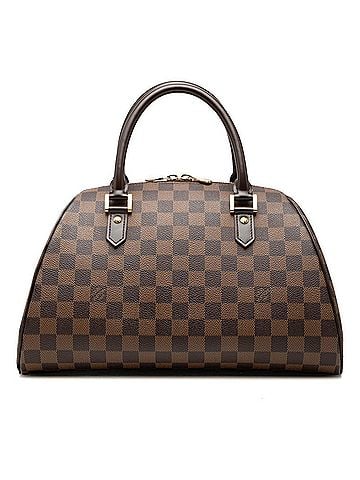 Louis Vuitton Louis Vuitton Damier Rivera MM Handbag Mini Boston Bag N41434 Ebene Brown Leather Women's LOUIS VUITTON (view 1)