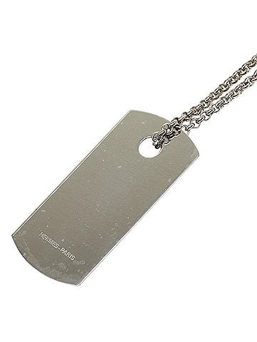 Hermès Hermes Dog Tag Necklace, Silver Metal, Women's (view 1)