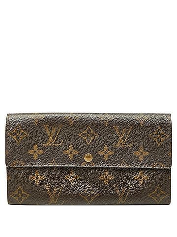 Louis Vuitton Louis Vuitton Monogram Pochette Porte Monnaie Credit Bi-fold Long Wallet M61725 Brown Leather Women's LOUIS VUITTON (view 1)