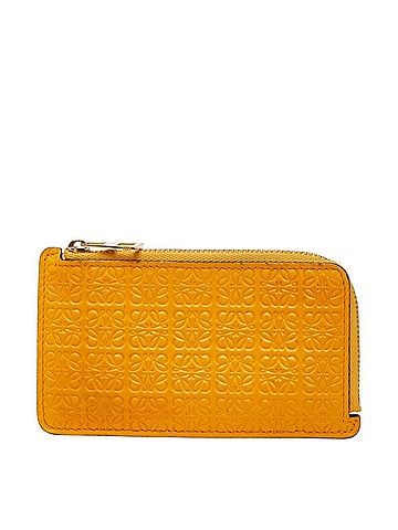 Loewe Loewe Repeat Anagram Wallet/Coin Case, Yellow Mandarin Orange Leather, Women's LOEWE (view 1)