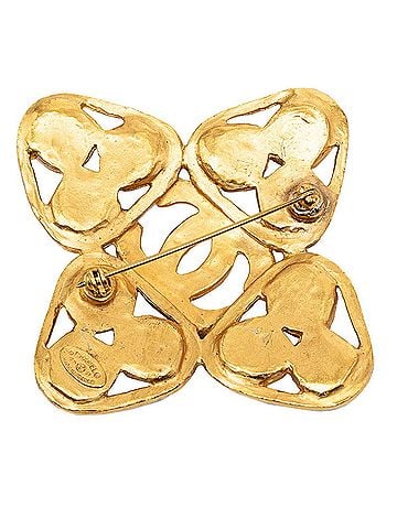 Chanel Chanel Coco Mark Vintage Brooch, 95P Stamp, Gold, Blue, Green Plated, Stone, Women's CHANEL (view 2)