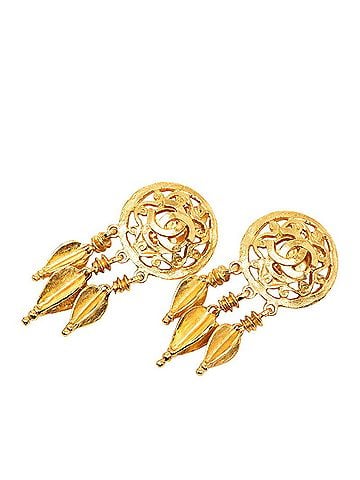 Chanel Chanel Vintage Coco Mark Earrings 95A Gold Plated Women's CHANEL (view 1)