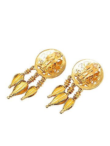 Chanel Chanel Vintage Coco Mark Earrings 95A Gold Plated Women's CHANEL (view 2)