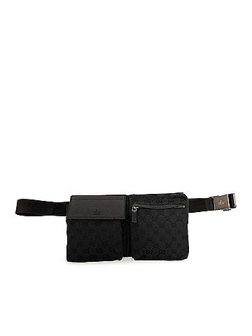 Gucci Gucci GG Canvas Waist Bag Body 23566 Black Leather Women's GUCCI (view 1)