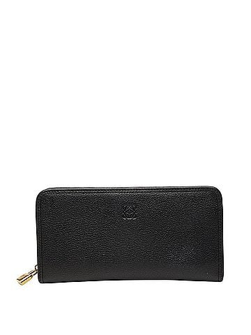 Loewe Loewe Anagram Long Wallet, Black Leather, Women's (view 1)