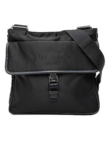 Prada Saffiano Trimmed Tessuto Zip Top Crossbody (view 1)