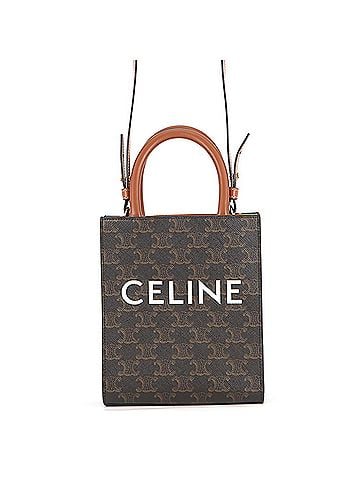 Céline Celine Triomphe Mini Vertical Cabas Leather Handbag 194372 CELINE 2-way Shoulder Bag Brown (view 1)