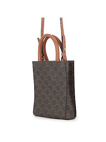 Céline Celine Triomphe Mini Vertical Cabas Leather Handbag 194372 CELINE 2-way Shoulder Bag Brown (view 2)