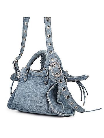 Balenciaga Balenciaga Neo Cagole XS Denim Rhinestone Handbag 700940 BALENCIAGA 2-way (view 2)