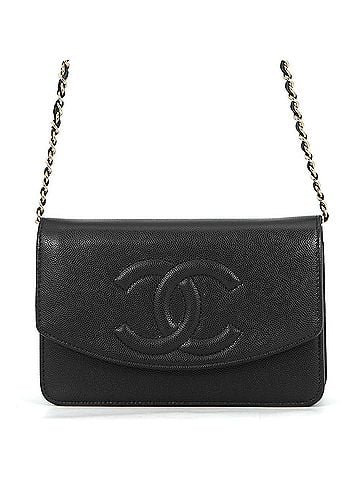 Chanel Chanel Chain Wallet, Coco Mark, Caviar Skin, AP4653, CHANEL Black, Women's, WALLET (view 1)