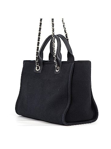 Chanel Chanel Deauville Coco Mark Small Canvas Tote Bag AS3257 CHANEL 2-way Black Handbag for Women (view 2)