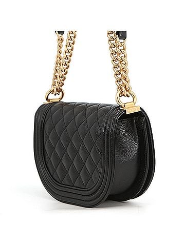 Chanel Chanel Chain Shoulder Bag, Matelassé, Coco Mark, Boy Small, Caviar Skin, AS3350, 2-way, Black, Handbag, Women's, CHANEL (view 2)