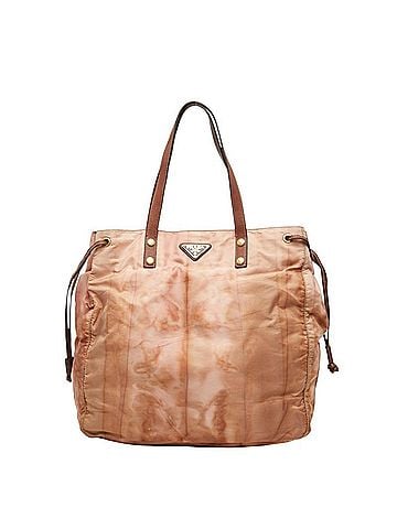 Prada Prada Triangle Logo Plate Tote Bag KPB151 Brown Nylon Women's PRADA (view 1)