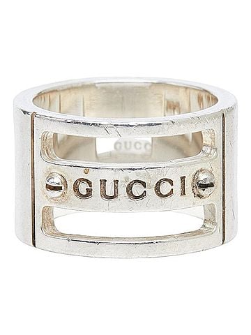 Gucci Gucci Logo Screw Ring, Size #6, SV925 Silver, Women's, GUCCI (view 1)