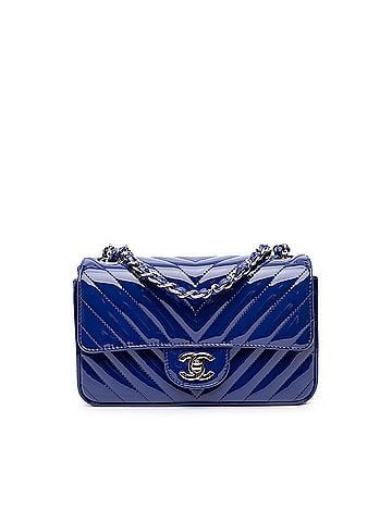 Chanel Mini Rectangular Classic Chevron Patent Single Flap (view 1)
